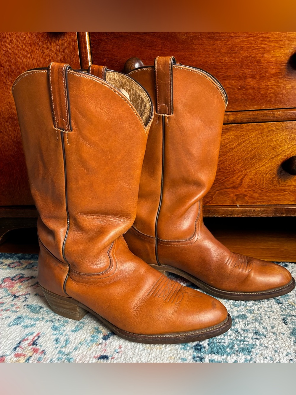 Vibram Men's Brown Leather Western Cowboy Boots size 11